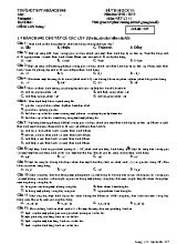 Đề thi học kỳ II môn Vật lý Lớp 11 - Mã đề 357 - Năm học 2018-2019 - Trường THPT Nhân Chính